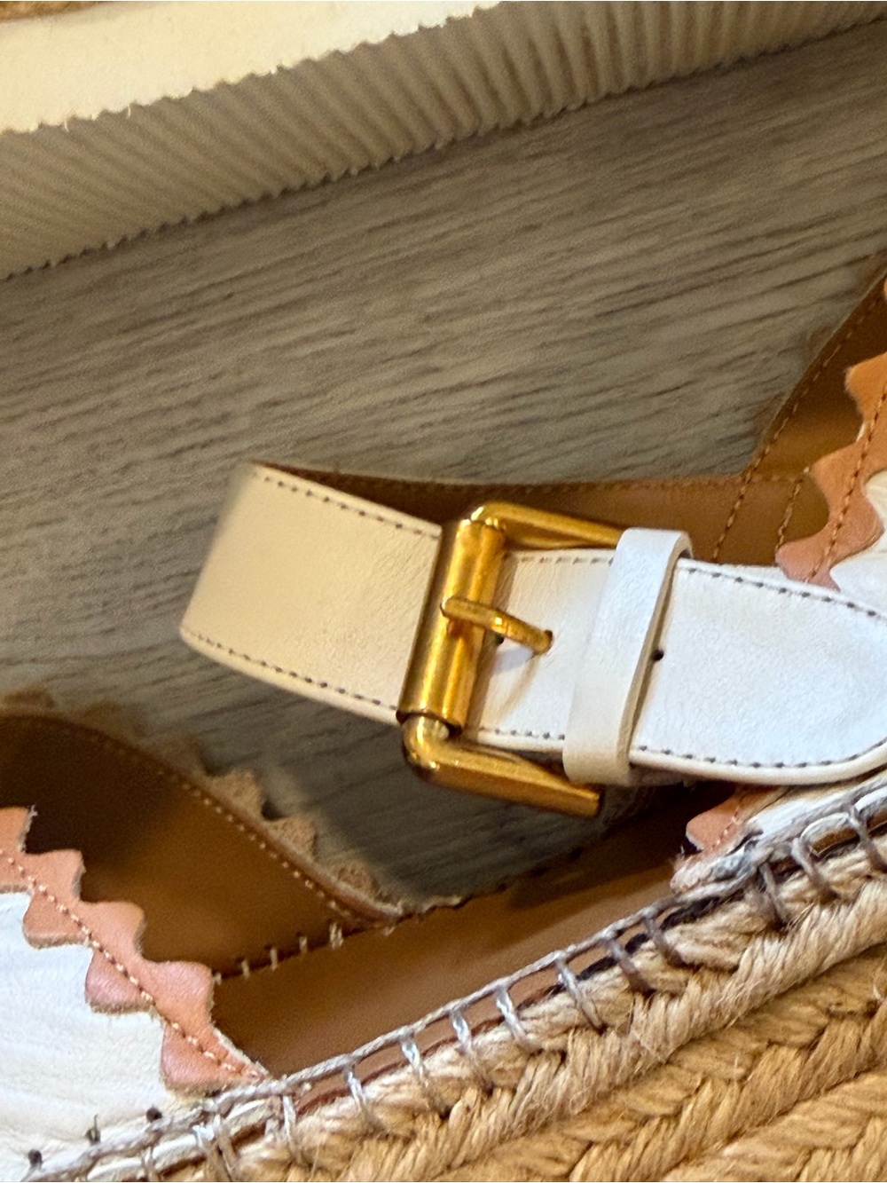 SEE BY CHLOÉ Sandals Glyn Espadrille Platform Strap Tan Leather Women's 10 Sz 41 - Picture 7 of 14